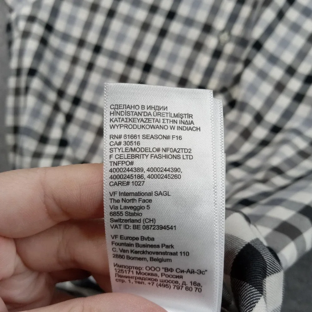The North Face Shirt Mens XL Gray Check Button Front Long‎ Sleeve Woven Casual